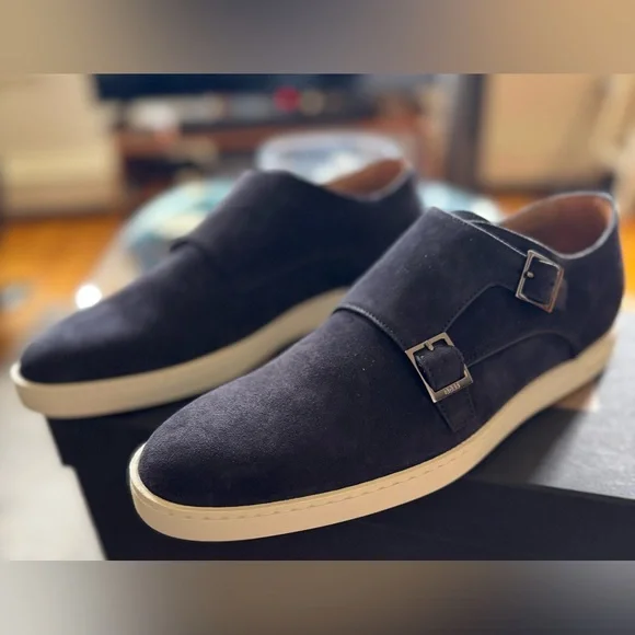 Chaussures BOSS Homme Devin SD Loafer - Style Monk Strap En Cuir | Semelle Caoutchouc Élégante